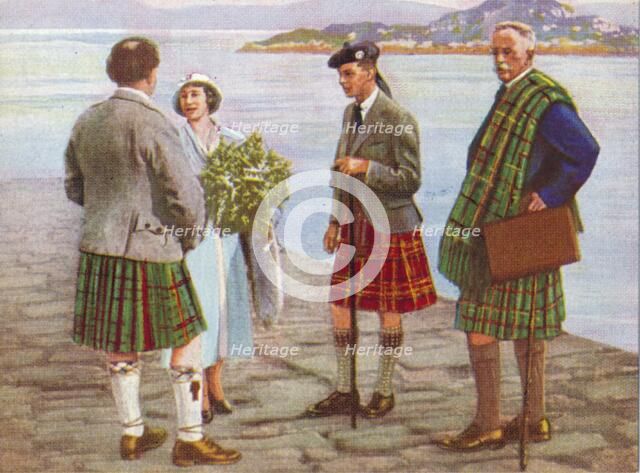 The Duke and Duchess of York (later King George VI and Queen Elizabeth) greeted on arriving on the I Creator: Unknown.