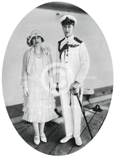 The Duke and Duchess of York on board HMS 'Renown', Malta, 1927, (1937).  Creator: Unknown.