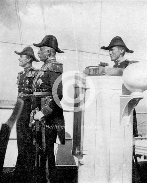 The Duke of Connaught with Commodores Keppel and Crampton, 1907 (1908).Artist: Queen Alexandra