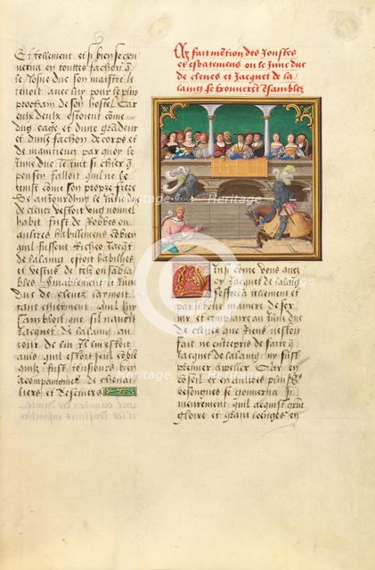 The Duke of Cleves and Jacques de Lalaing Jousting before the Duke of Burgundy, about 1530. Creator: Master of the Getty Lalaing.