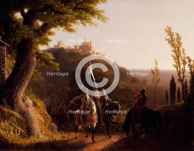 The Duke of Bourbon's Halt at La Riccia, on His March to the Assau Rome, May 3d, 1527, 1834. Creator: Robert Walter Weir.