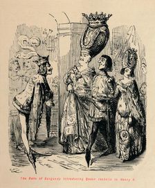 The Duke of Burgundy introducing Queen Isabella to Henry V c1860, (c1860). Artist: John Leech