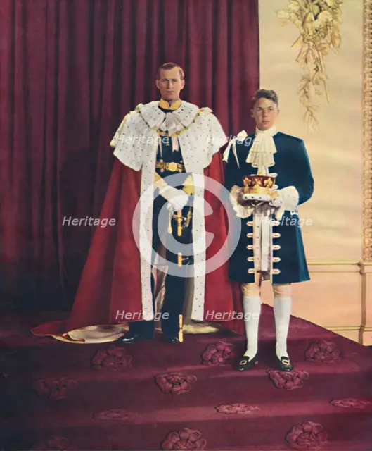 'The Duke of Edinburgh and his page', 1953. Artist: Sterling Henry Nahum Baron.