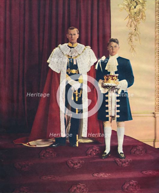 'The Duke of Edinburgh and his page', 1953. Artist: Sterling Henry Nahum Baron.
