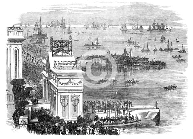 The Duke of Edinburgh in China: landing of the Prince at Hong-Kong, 1870. Creator: Unknown.