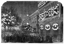 The Duke of Edinburgh in China: the Hong-Kong Club illuminated, 1870. Creator: Unknown