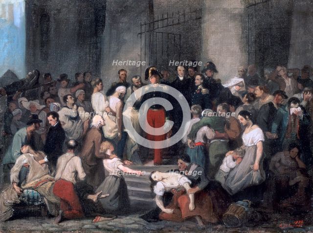'The Duke of Orleans ..During the Cholera Epidemic', c1830. Artist: Alfred Johannot