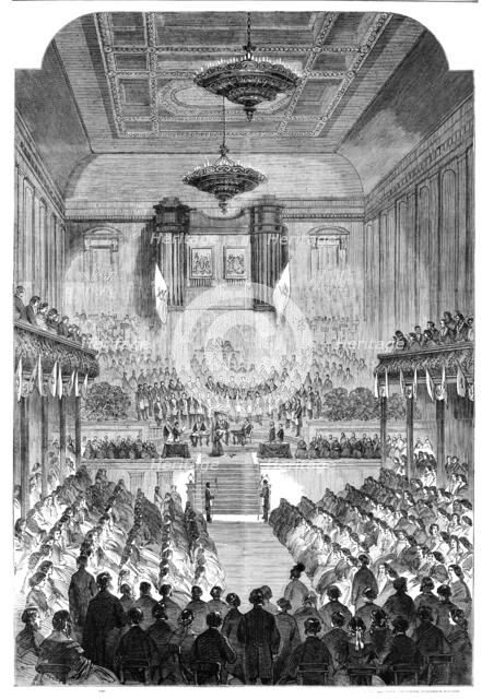 The Duke of Leinster presenting prizes to the children of the Masonic Female Orphan..., 1862. Creator: Unknown.