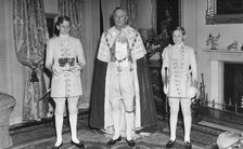 The Duke of Norfolk, the Earl Marshal, in his coronation day robes, May 1953. Creator: Unknown