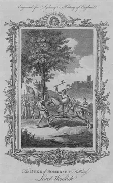 The Duke of Somerset killing Lord Wenlock 1773. Creator: William Walker