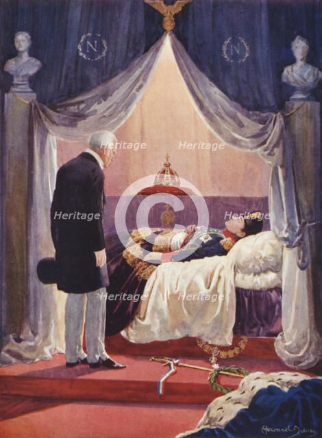 'The Duke of Wellington Visiting the Effigy of Napoleon', 1925. Creator: Howard Davie.