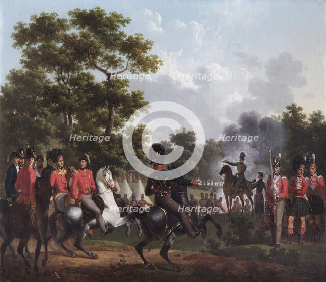 'The Duke of Wellington Visiting the Outposts at Soignes', 1815. Artist: Hippolyte Lecomte.