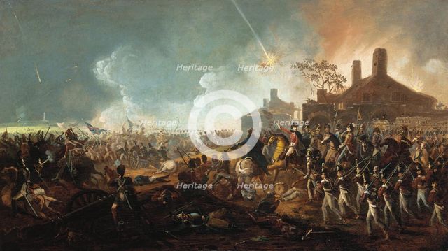 The Duke of Wellington at la Haye Sainte. The Battle of Waterloo. Artist: Sadler, William (1782-1839)