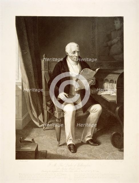 The Duke of Wellington reading despatches at his home of Apsley House, London, 1846. Artist: Unknown.