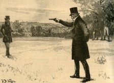 The Duke of Wellington's duel with the Earl of Winchilsea, Battersea Fields, London, 1829 (c1890). Creator: William Barnes Wollen