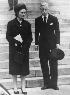 The Duke of Windsor and the Duchess of Gloucester, St George's Chapel, Windsor, 31st August 1968. Creator: Unknown
