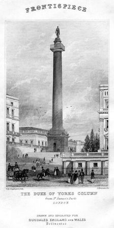 The Duke of York's Column from St James's Park, Westminster, London, 19th century