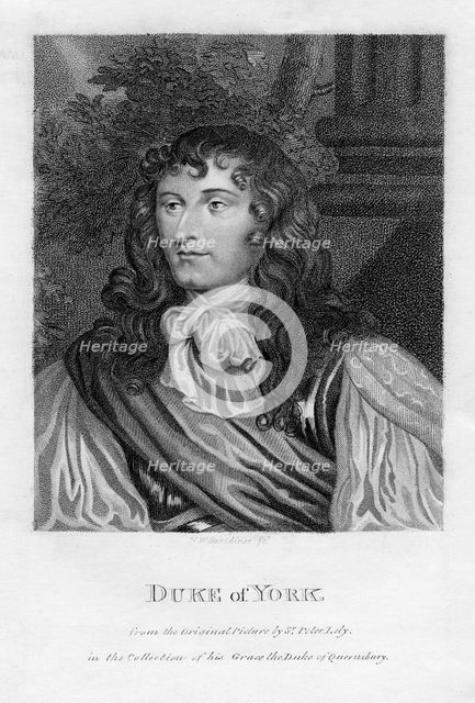 The Duke of York (1633-1701), the future King James II, 1808.Artist: W N Gardiner