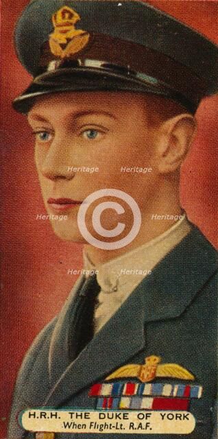 The Duke of York when he was a Flight Lieutenant in the RAF, c1918 (1935). Artist: Unknown.
