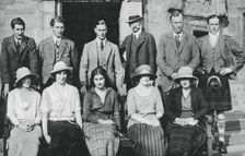 The Duke of York with the Earl of Strathmore's shooting party, Scotland, 1921. Creator: Unknown