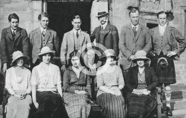 The Duke of York with the Earl of Strathmore's shooting party, Scotland, 1921. Creator: Unknown.