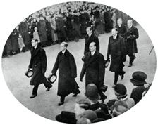 The Duke of York and his brothers in King George V's funeral procession, 1936, (1937)
