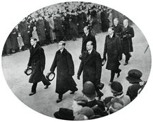 The Duke of York and his brothers in King George V's funeral procession, 1936, (1937)