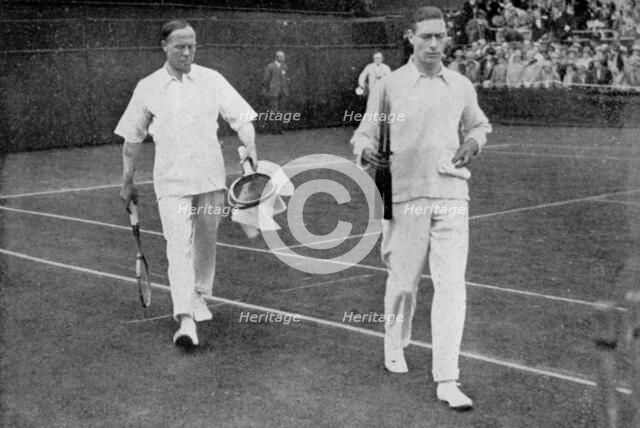 The Duke of York and his doubles partner Wing Commander Sir Louis Greig, Wimbledon 1926. Artist: London News Agency