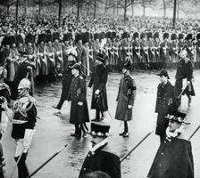 The Duke of York in King George V's funeral procession, 1936, (1937)