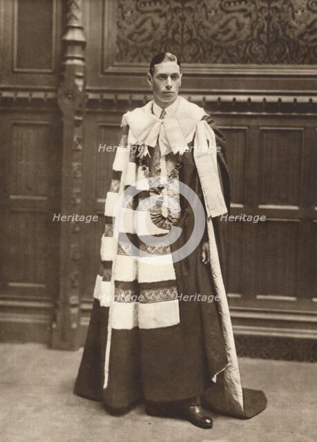 'The Duke of York in robes of the House of Lords', 1920. Artist: Vandyk.