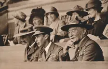 The Duke of York (later King George VI) with Lord Baden-Powell at a Jamboree, Wembley 1924. Creator: Unknown