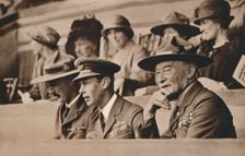 The Duke of York (later King George VI) with Lord Baden-Powell at a Jamboree, Wembley 1924. Creator: Unknown