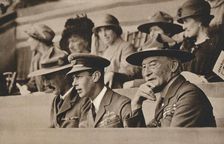 The Duke of York (later King George VI) with Lord Baden-Powell at a Jamboree, Wembley 1924. Creator: Unknown