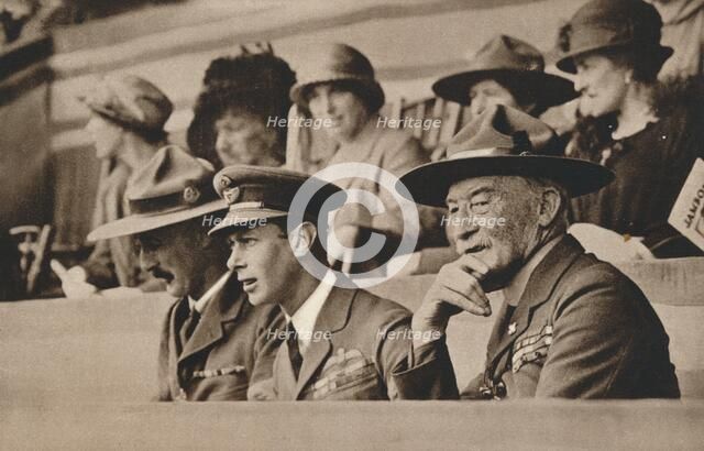 The Duke of York (later King George VI) with Lord Baden-Powell at a Jamboree, Wembley', 1924. Creator: Unknown.