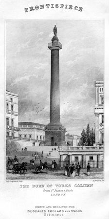 The Duke of York's Column from St James's Park, Westminster, London, 19th century