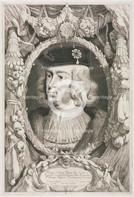 The Dukes of Burgundy: No. 8. Portrait of Philippe I (the Handsome) of Castile. Creator: Jonas Suyderhoef (Dutch, c. 1613-1686).