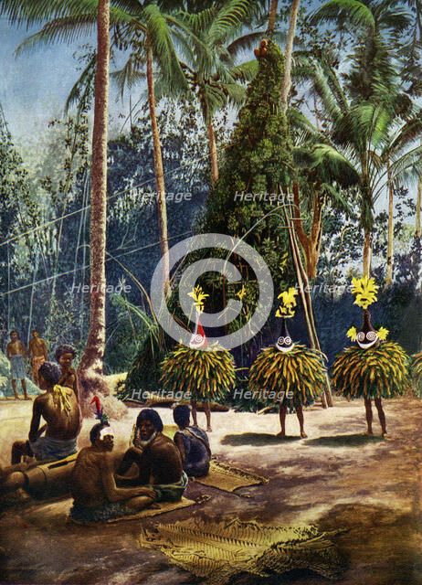 The Duk Duk society, Bismarck Archipelago, Papua New Guinea, 1920. Artist: Unknown
