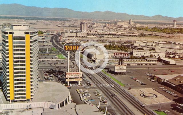 The Dunes Hotel and the Strip, Las Vegas, Nevada, USA, 1967. Artist: Unknown
