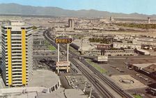 The Dunes Hotel and the Strip, Las Vegas, Nevada, USA, 1967