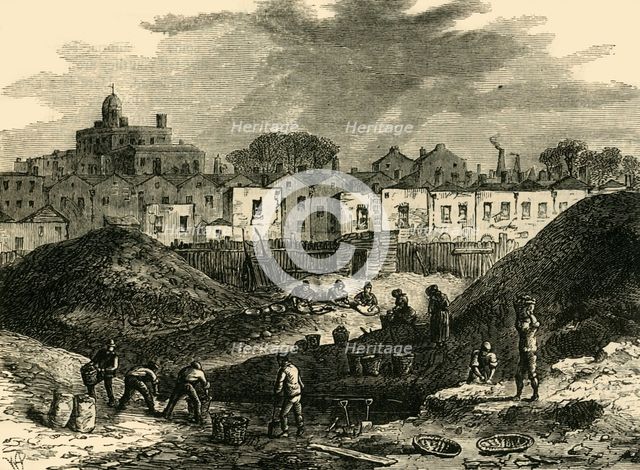 'The Dust-Heaps, Somers Town, in 1836', (c1876). Creator: Unknown.