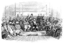 The Durbar at Umballah: meeting of the Governor-General of India and the Ameer of Cabul, 1869. Creator: Unknown
