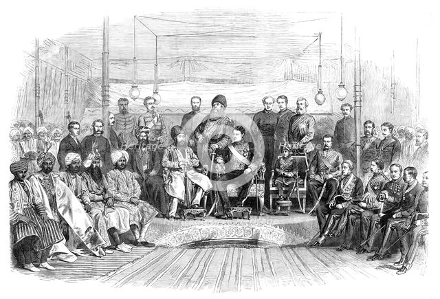 The Durbar at Umballah: meeting of the Governor-General of India and the Ameer of Cabul, 1869. Creator: Unknown.