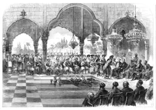 The Durbar at Lucknow: return visit of the Governor-General to the Rajah of Kapoorthulla..., 1868. Creator: Unknown