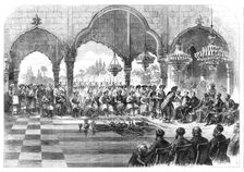 The Durbar at Lucknow: return visit of the Governor-General to the Rajah of Kapoorthulla..., 1868. Creator: Unknown