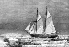 The Dutch Arctic Expedition: schooner Willem Barents sighting Franz Joseph Land, Sept. 7, 1870, 1880 Creator: Unknown