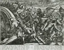 The Dutch During a Surprise Attack of the Roman Camp on the Moselle, Publshed 1612. Creator: Antonio Tempesta