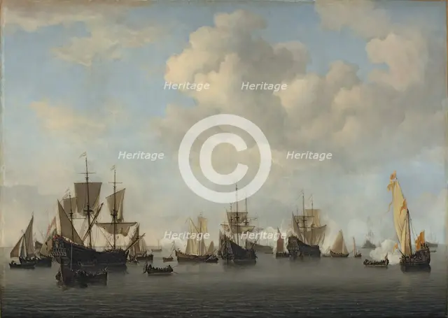 The Dutch Fleet in the Goeree Roads, 1672. Creator: Willem van de Velde the Younger.