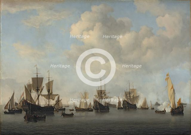 The Dutch Fleet in the Goeree Roads, 1672. Creator: Willem van de Velde the Younger.
