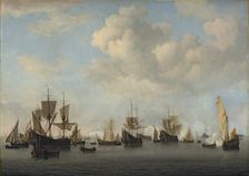 The Dutch Fleet in the Goeree Roads, 1672. Creator: Willem van de Velde the Younger