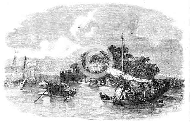 The Dutch Folly Fort, Canton River - from a painting by a Chinese artist, 1857. Creator: Unknown.